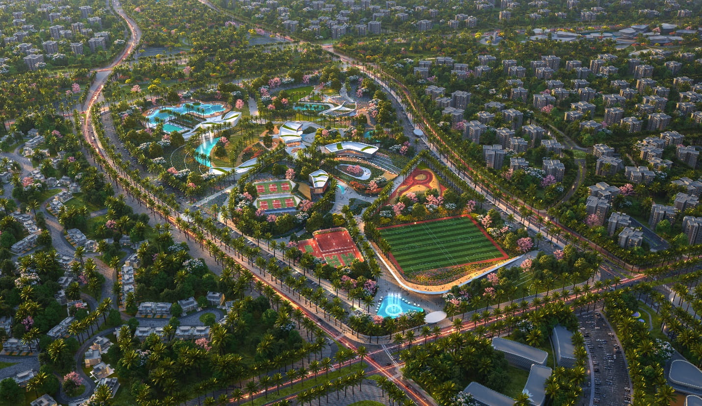 Aerial view of the Noor masterplan